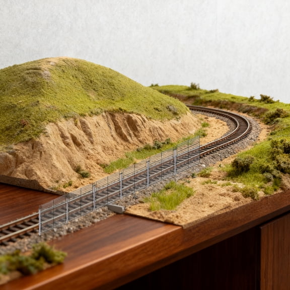 ETHZZLE Miniature Fence For Christmas Toy Train - HO Scale 1:87 Model Train Rail Accessories Metal Railroad Scenery Fence For Diorama Sand Tray Accessory