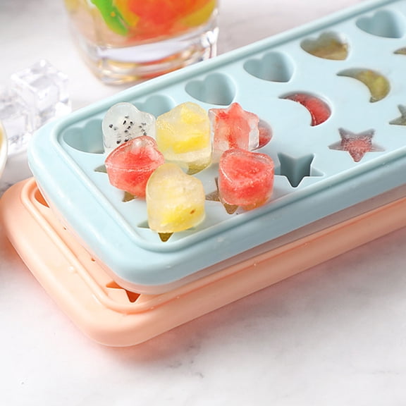 ETHZZLE Moon Shaped Ice Maker Food Silicone Make Pudding Blue 1Set