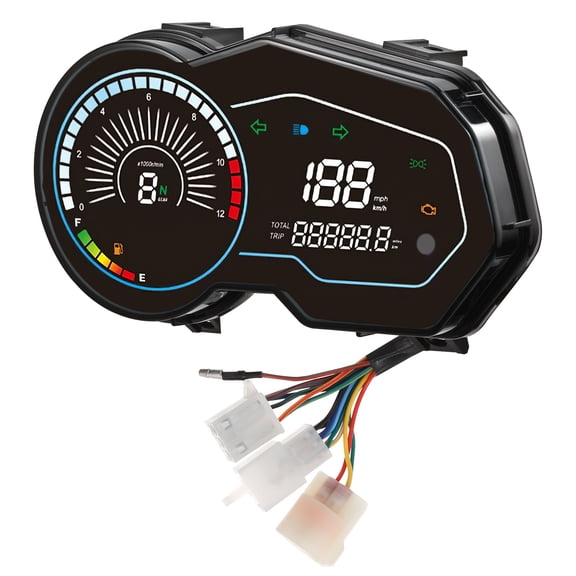 ETHZZLE Advanced Digital Motorcycle Odometer and Speedometer Gauge for Universal Motorbike Use