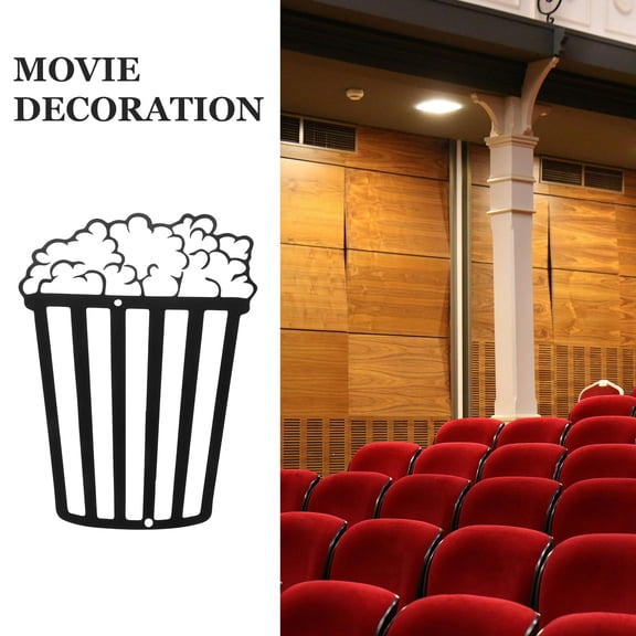 ETHZZLE Metal Movie Theater Wall Sign Vintage Cinema Decor for Home Theater Room Black