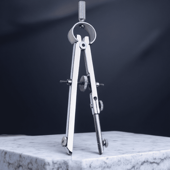 ETHZZLE Multi Function Metal Compass for Drawing and Design with Smooth Finished Surface Plated Silver