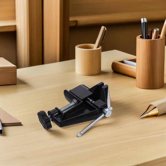 ETHZZLE Heavy-Duty Multifunctional Metal Bench Vise in Black for Precise Woodworking, Projects, and Workshop Use