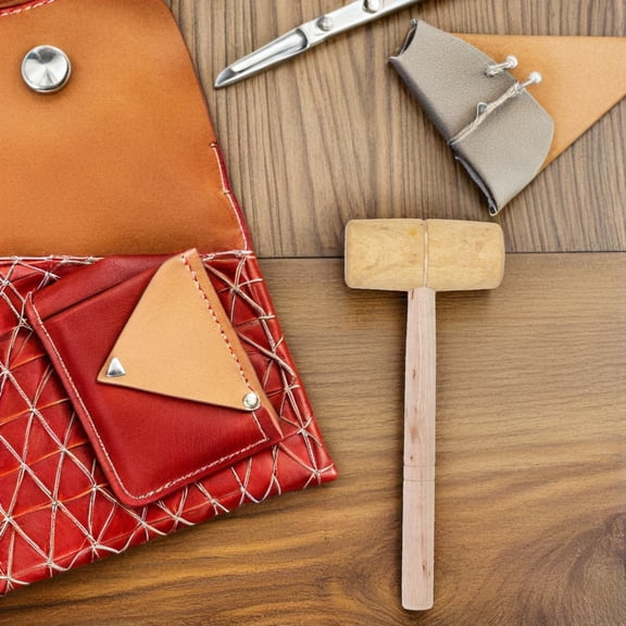 ETHZZLE Multi-Purpose Wooden Hammer for Carpentry, Leathercraft, Woodworking and Home Improvement Projects