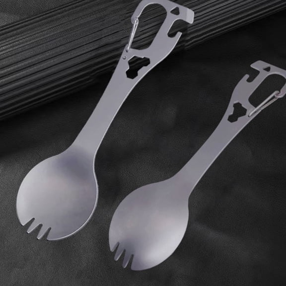 ETHZZLE Multi Use Stainless Steel Spork for Camping Hiking with Integrated Bottle Opener
