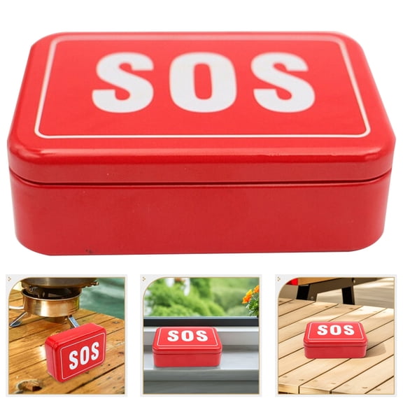 ETHZZLE Outdoor Survival Box Red Multipurpose Emergency Tool Case for Camping