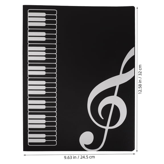 ETHZZLE Black Matte Choral Music Folder Large Capacity Sheet Music Binder for Piano Scores