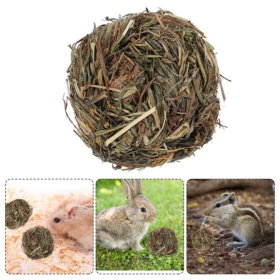 ETHZZLE Small Animals Chew Toys Grass Ball Grass Light Brown 1Set