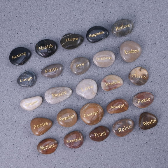 ETHZZLE Engraved Inspirational Stones Assorted Colors for Table Desk Decoration