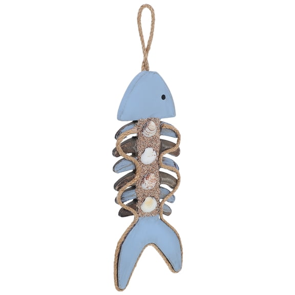ETHZZLE Nautical Fish Bone Wall Hanging: Mediterranean Style Decor - Wooden Fish Bone Wall Art - Beach Theme Home Decor - Coastal Ornament