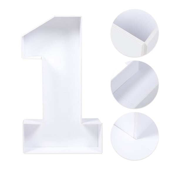 ETHZZLE Premium Number 1 Balloon Box Frame in White for Party Decorations