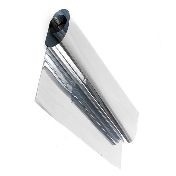 ETHZZLE One Way Window Film Plated Silver Static Design for Privacy and Sunlight Control