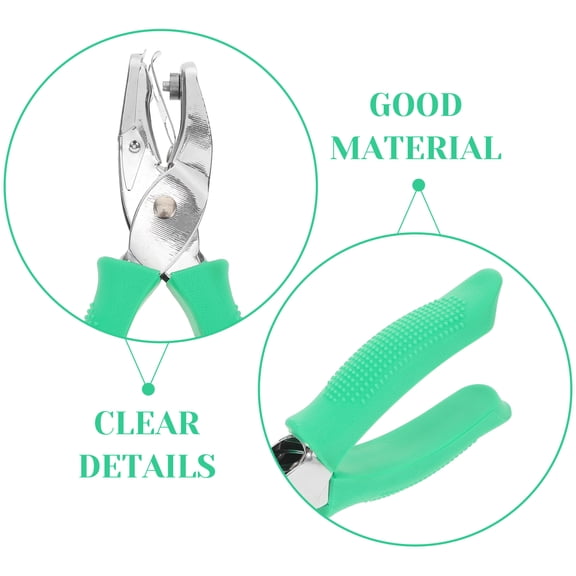 ETHZZLE Handheld Green Hole Punch for Loose Leaf Binding and Notebook Crafting Projects