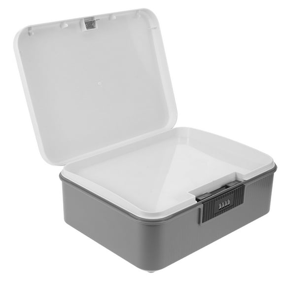 ETHZZLE Lockable Storage Container with Password Lock Portable Grey ABS Box