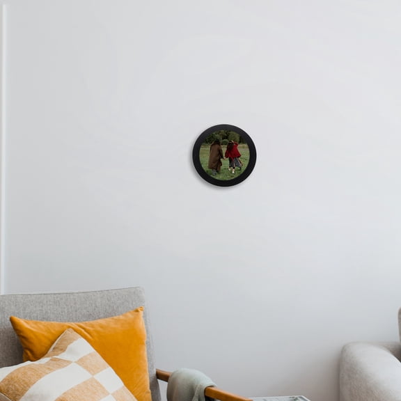 ETHZZLE Black Round Wooden Photo Frame with Smooth Finish for Wall Display
