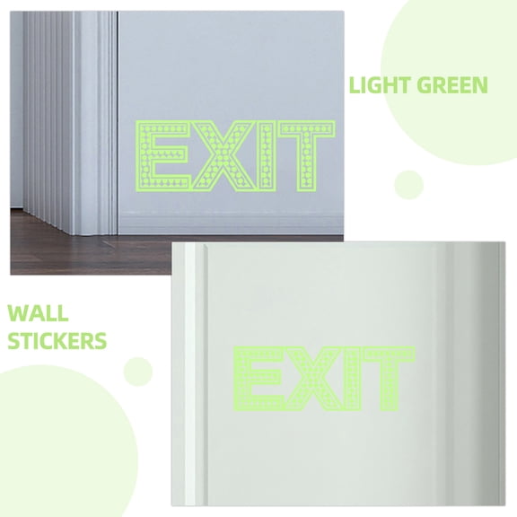 ETHZZLE Photoluminescent Exit Sign Stickers Adhesive Floor and Wall Guide for Malls