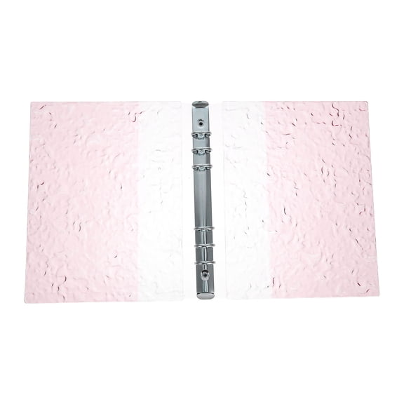 ETHZZLE A5 Binder Cover in Pink PP Material for Office Stylish Stone Pattern Design