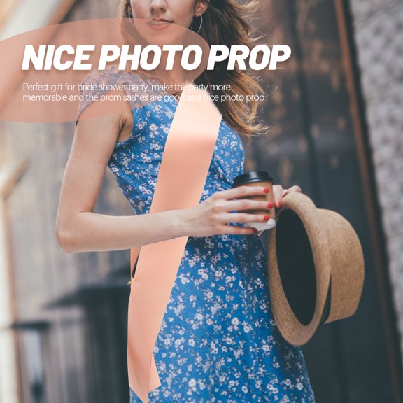 ETHZZLE Pink Blank Sash for Custom Decoration Perfect for Prom Court Bridal Shower and Parties