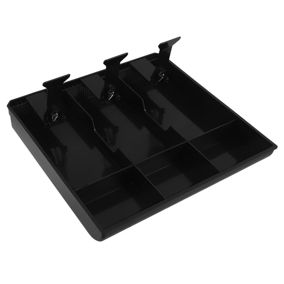 ETHZZLE Black Cash Drawer with Multi-Compartment Tray for Small Business POS Systems and Retail Use