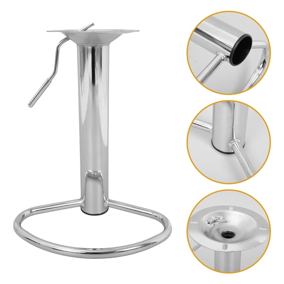 ETHZZLE Electroplated Silver Iron Bar Stool Swivel Base with Footrest for Pubs Cafes Home Bars