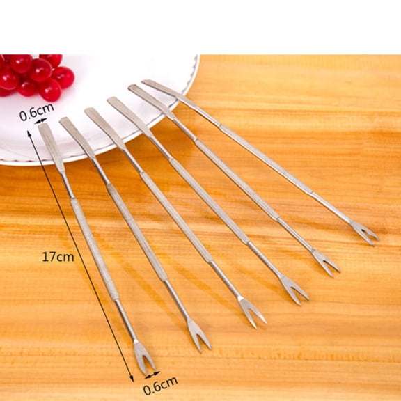 ETHZZLE Plated Stainless Steel Crab Fork for Seafood and Nut Shells with -Resistant, Design