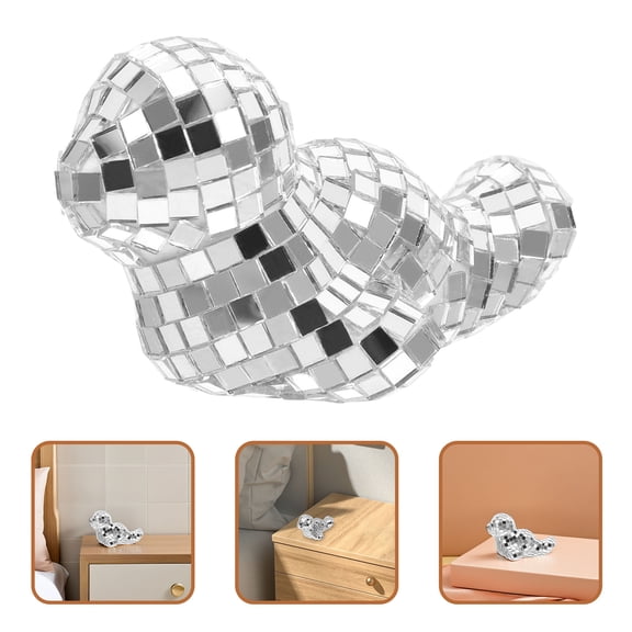 ETHZZLE Plated Silver Tiny Seal Figurine with Mirror Effect Unique Marine Animal Decor for Various Spaces