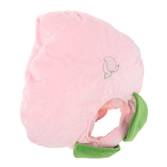 ETHZZLE Plush Peach Headwear Pink Fruit Costume Hat for Cute Cosplay and Party Accessories