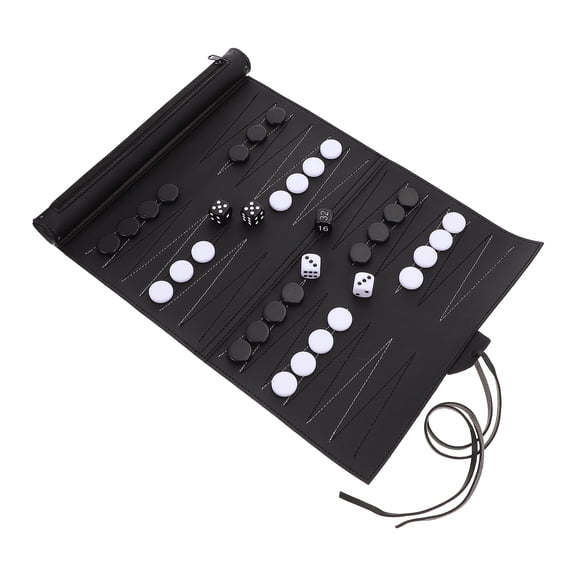 ETHZZLE Portable Black Chess Board with Durable PU Material for Home Use, Easy to Carry, and Foldable Design