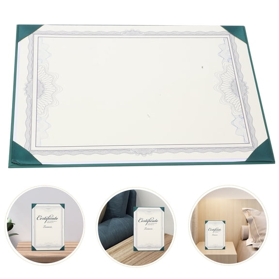 ETHZZLE Portable Diploma Album Green Waterproof Paper Cover for Graduation Documents