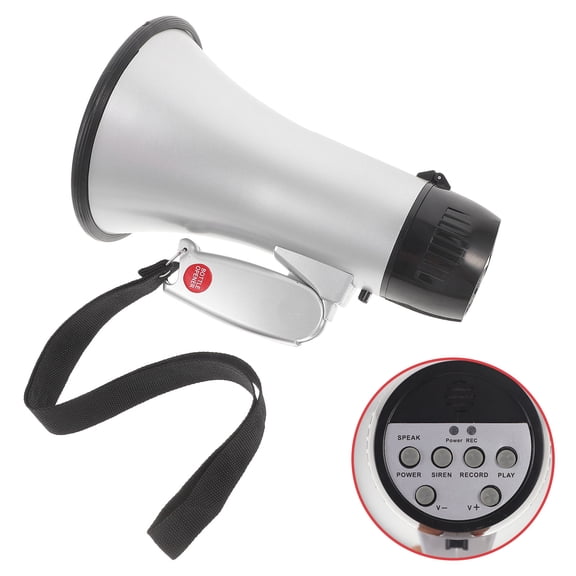 ETHZZLE Cheerleading Mini Megaphones Bullhorn ABS Silver 1Pack