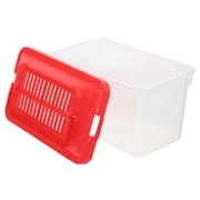 ETHZZLE Portable Transparent Red Plastic Fish with Lid, Aquarium and Turtle Habitat for Home and Office