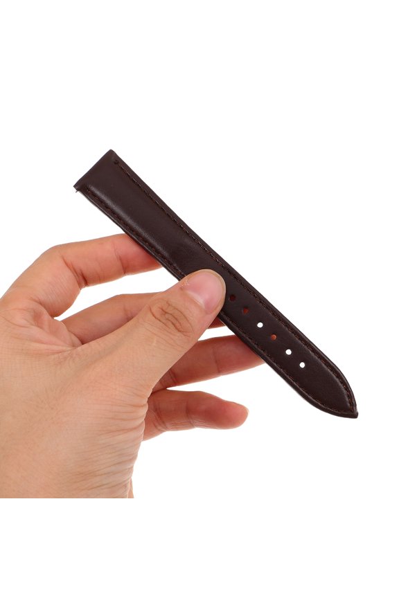 Dark Brown Faux Watch Band Replacement with Quick Release for Smartwatch