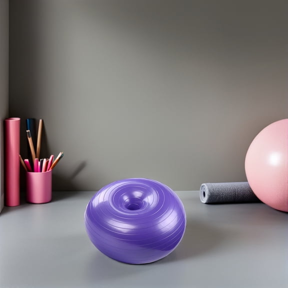 ETHZZLE Purple Yoga Auxiliary Ball with Professional PVC Material for Stability and Fitness Workouts