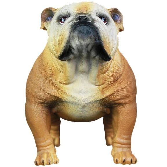 ETHZZLE Realistic Brown Bulldog Dog Model Made of Premium Plastic for Decorative Display and Imaginative Use