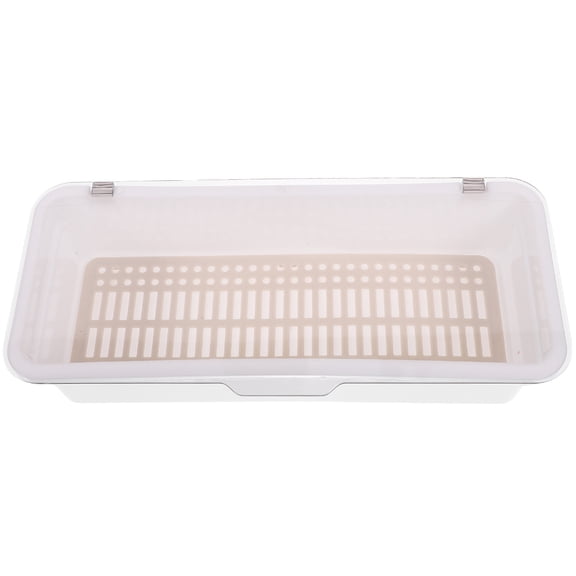ETHZZLE White Plastic Cutlery Draining Box with Lid, Chopsticks Drainer and Kitchen Utensil Storage Organizer