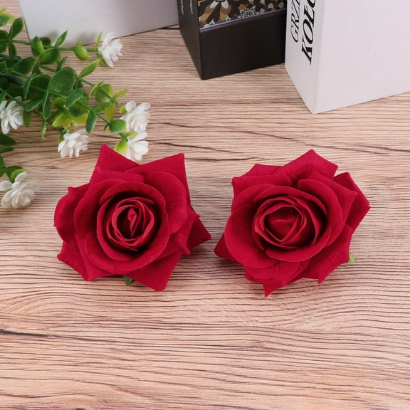 ETHZZLE Red Flower Hairpin Artificial Rose Clip for Music Party and Wedding