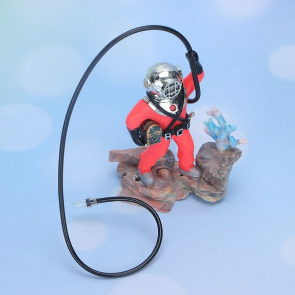 ETHZZLE 1Pcs Aquarium Diver Decorations Red Resin Fish Tank Ornament Desktop Decoration