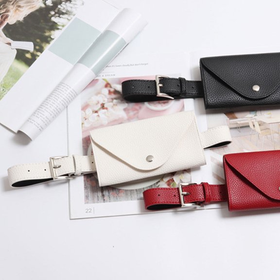 ETHZZLE Red PU Envelope Phone Bag Small Belt Purse for Personal Essentials and Everyday Carry