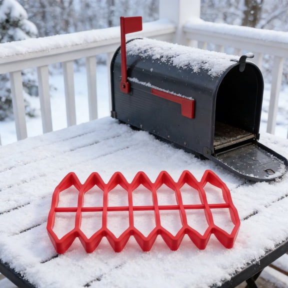 ETHZZLE Red Silicone Mailbox Insert Tray with Water Protection and Ventilated Grill Liner