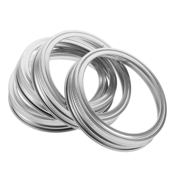 ETHZZLE Regular Mouth Canning Rings 4Pcs Jar Bands Silver 3.38X3.38X0.59in Home Users