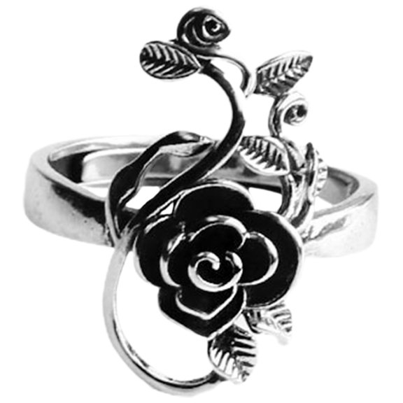 ETHZZLE Unique Rings Women Vintage Flower Ring Open Ring Multi 1 Pair