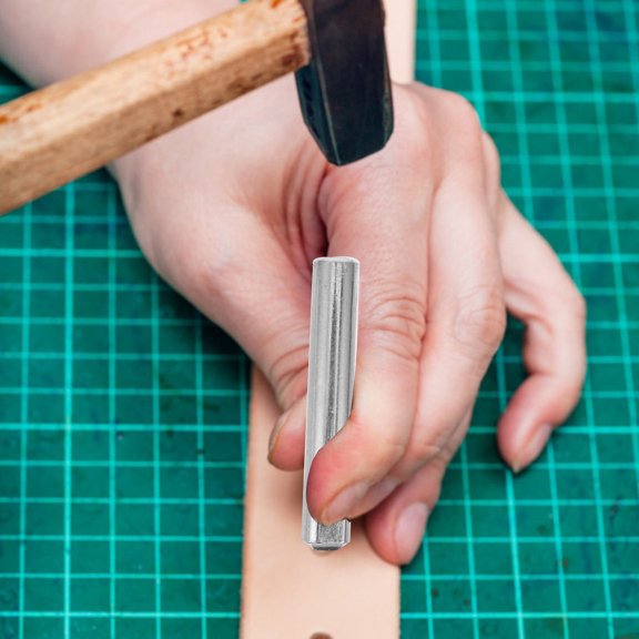 ETHZZLE Reusable Metal Puncher Tool Oval Shape for Precision Leatherworking Craft Projects