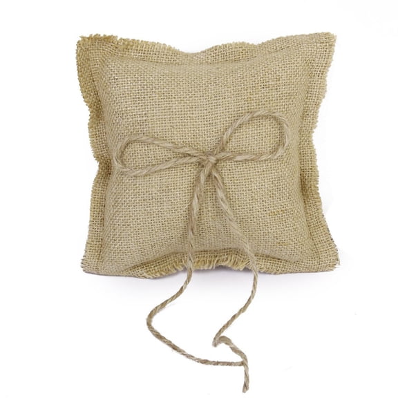 ETHZZLE Wedding Kneeling Pillows Jute Beige for Ring Bearer 1Set