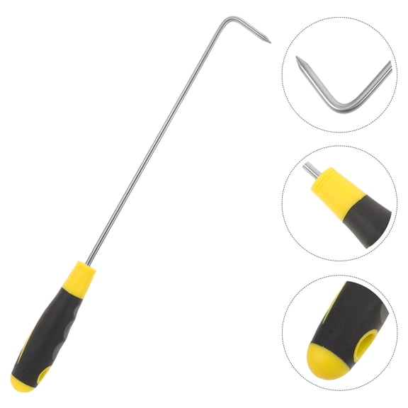 ETHZZLE Heavy Duty Stainless Steel Hook, Comfortable Rubber Handle, Universal Lifting Tool