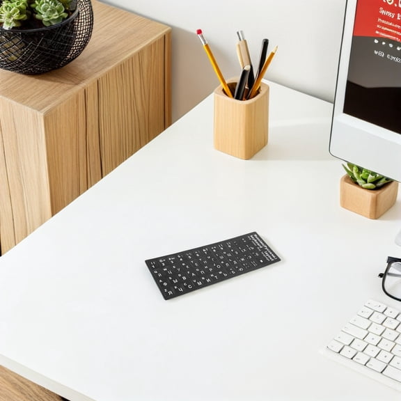 ETHZZLE Cyrillic Russian Keyboard Sticker Black Enhanced Touch Durable Replacement for Laptop Notebook