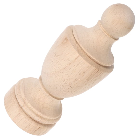 ETHZZLE Rustic Wood Finial Post Topper for Home Decoration Unpainted Wood in Beige