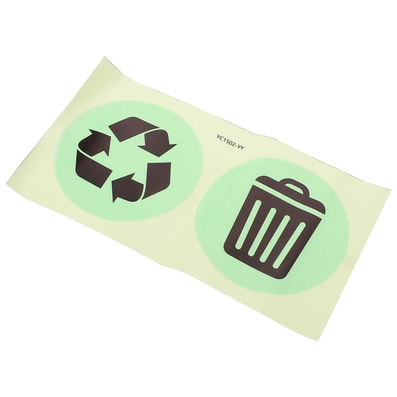 ETHZZLE PVC Trash Can Sticker Multi Color Waterproof Recycling Label for Waste Sorting