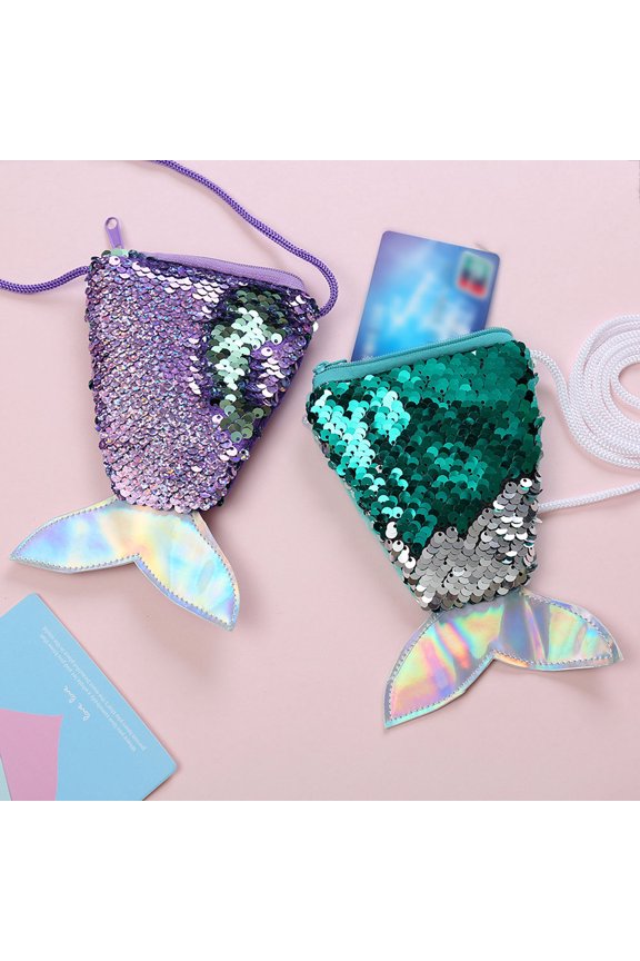 Green Mermaid Tail Sequins Purse, Stylish Small Wallet for , Keys, and Everyday Essentials