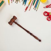 ETHZZLE Set of 2 Brown Wooden Judge Gavels with Ergonomic Contoured Handles for Courtroom Use and Cosplay Accessories