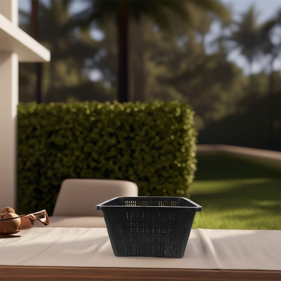 ETHZZLE Set of 3 Black Plastic Hydroponic Net Pots with Tubular Design for Indoor Vegetable and Herb Growing