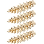ETHZZLE Set of 4 Golden Leaf Hair Clips, Elegant Decorative Barrettes for Women s Styling and Hair Accessories
